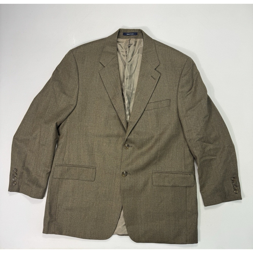Ralph Lauren Men's 42R Blazer Wool Sports Coat Brown Orange Plaid Career Casual